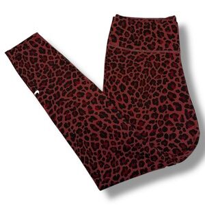 Nike Red and Black Leopard Print Leggings